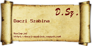 Daczi Szabina névjegykártya